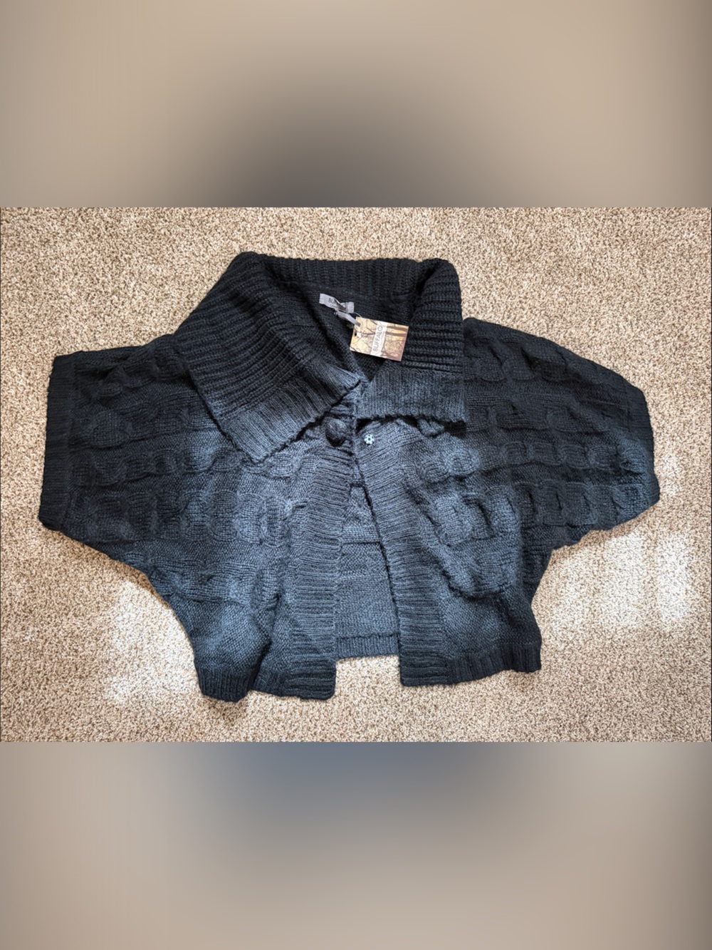 Buffalo David Bitton Black Cable-Knit Women's Cardigan Sweater